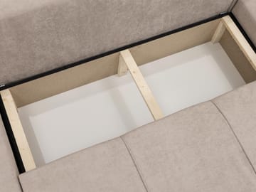 Flo Sovesofa med dobbel sjeselong 4-seter - Hvit - Møbler - Sofaer - Sovesofaer - U sovesofa