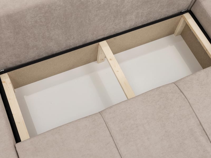 Flo Sovesofa med dobbel sjeselong 4-seter - Hvit - Møbler - Sofaer - Sovesofaer - U sovesofa