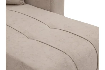 Flo Sovesofa med Dobbel Sjeselong 4-seter i Plysj - Beige - Møbler - Sofaer - Sovesofaer - U sovesofa