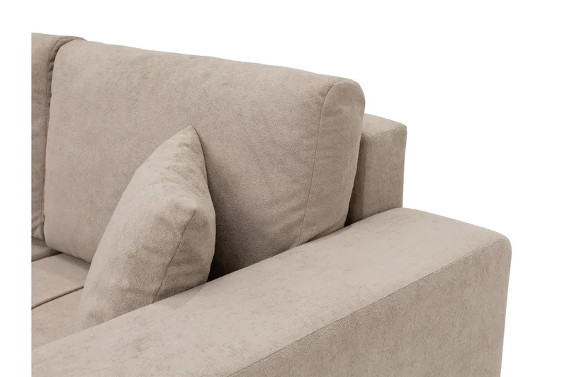 Flo Sovesofa med Dobbel Sjeselong 4-seter - Svart - Møbler - Sofaer - Sovesofaer - U sovesofa