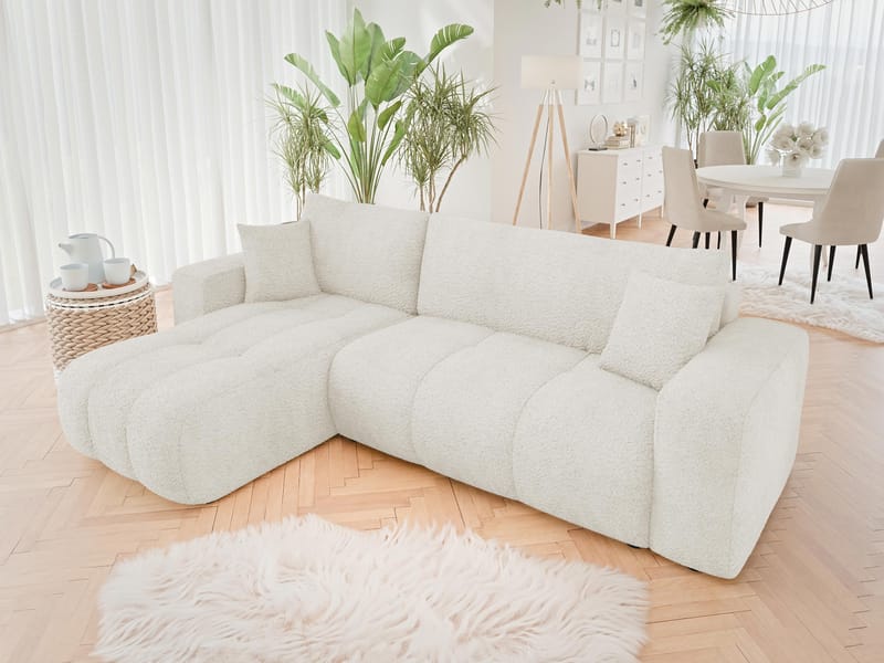 Flo Sovesofa med sjeselong 3-seter - Beige - Møbler - Sofaer - Sovesofaer - Sovesofa divan