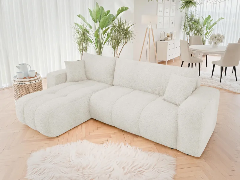 Flo Sovesofa med sjeselong 3-seter - Beige - Møbler - Sofaer - Sovesofaer - Sovesofa divan