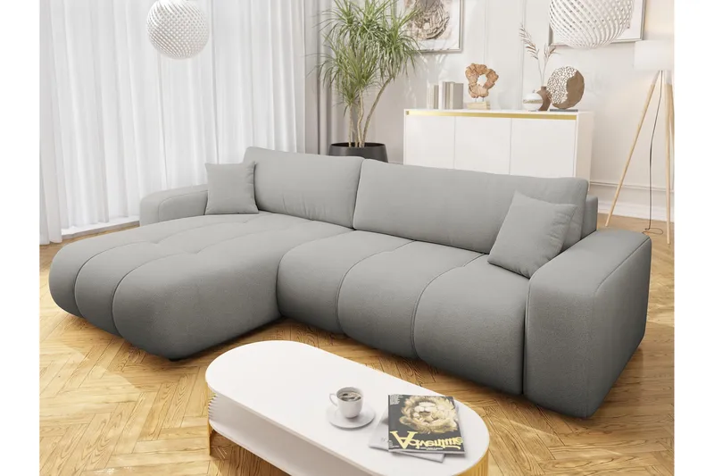 Flo Sovesofa med Sjeselong 3-seter - Grå - Møbler - Sofaer - Sovesofaer - Sovesofa divan