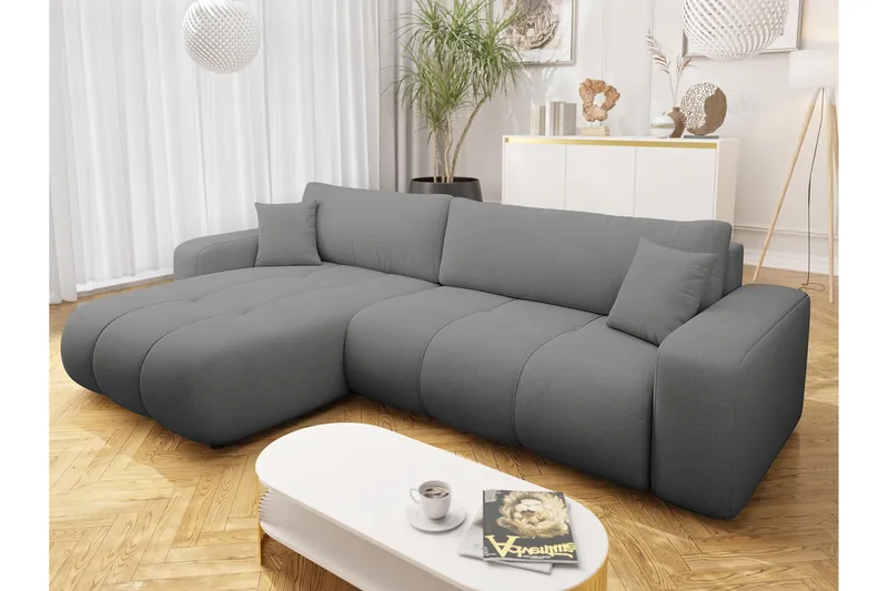 Flo Sovesofa med Sjeselong 3-seter - Grå - Møbler - Sofaer - Sovesofaer - Sovesofa divan