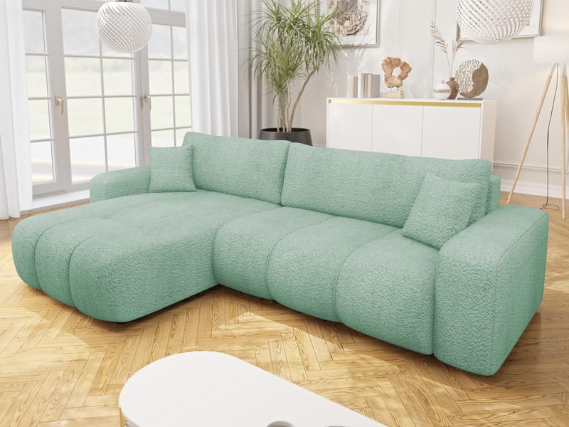 Flo Sovesofa med sjeselong 3-seter - Grønn - Møbler - Sofaer - Sovesofaer - Sovesofa divan
