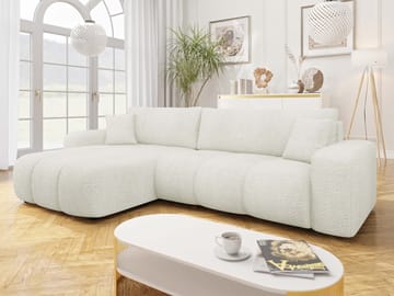 Flo Sovesofa med sjeselong 3-seter - Hvit - Møbler - Sofaer - Sovesofaer - Sovesofa divan