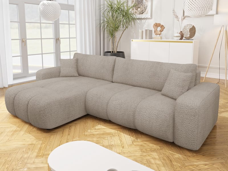 Flo Sovesofa med sjeselong 3-seter - Hvit - Møbler - Sofaer - Sovesofaer - Sovesofa divan