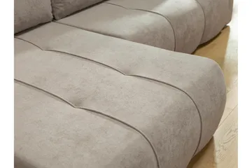 Flo Sovesofa med Sjeselong 3-seter i Plysj - Beige - Møbler - Sofaer - Sovesofaer - Sovesofa divan
