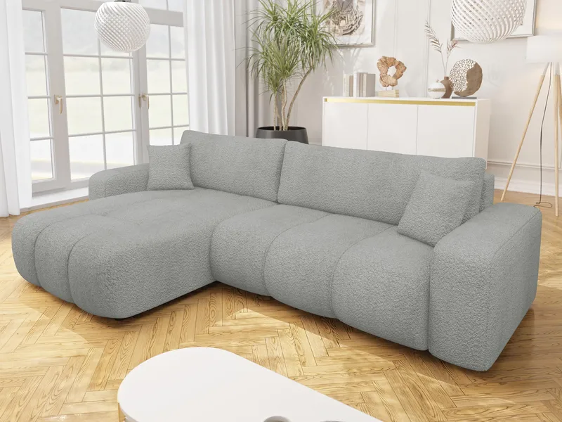 Flo Sovesofa med sjeselong 3-seter - Lysegrå - Møbler - Sofaer - Sovesofaer - Langsgående sovesofa