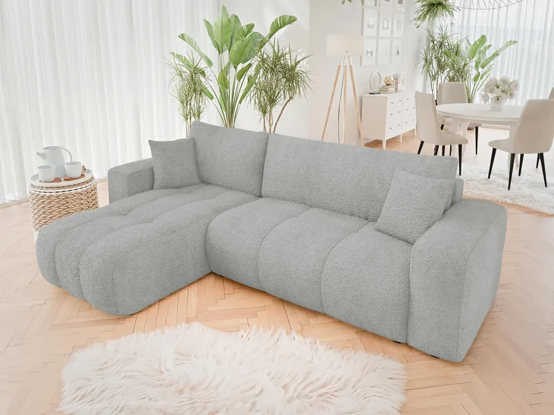 Flo Sovesofa med sjeselong 3-seter - Lysegrå - Møbler - Sofaer - Sovesofaer - Langsgående sovesofa