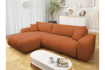 Flo Sovesofa med Sjeselong 3-seter - Oransje - Møbler - Sofaer - Sovesofaer - Sovesofa divan