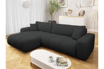 Flo Sovesofa med Sjeselong 3-seter - Svart - Møbler - Sofaer - Sovesofaer - Sovesofa divan
