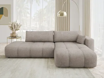 Flo Sovesofa med sjeselong 4-seter - Beige - Møbler - Sofaer - Sovesofaer - Langsgående sovesofa