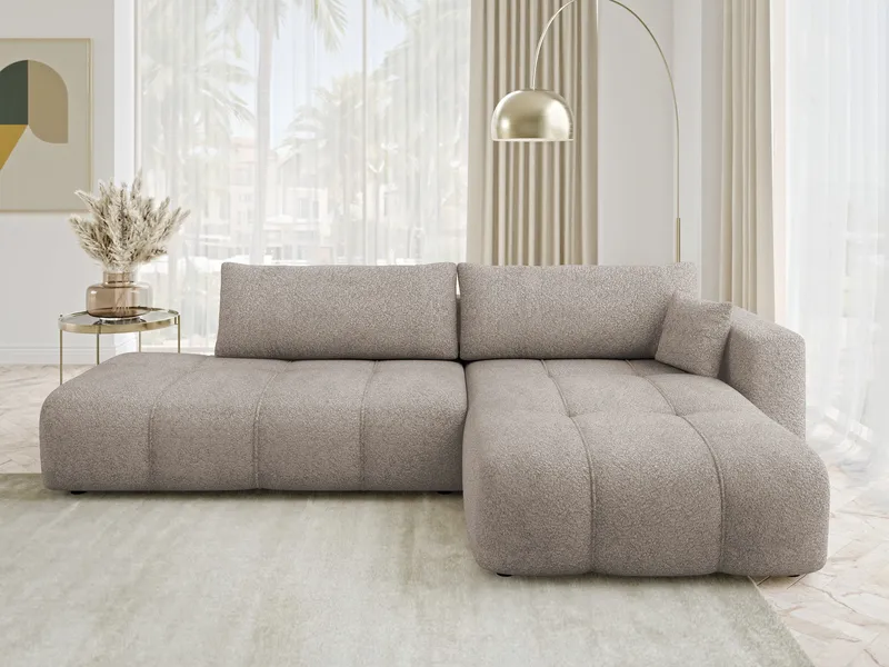 Flo Sovesofa med sjeselong 4-seter - Beige - Møbler - Sofaer - Sovesofaer - Langsgående sovesofa