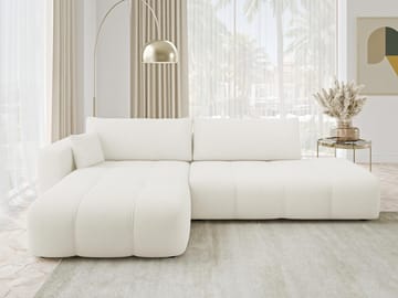 Flo Sovesofa med sjeselong 4-seter - Hvit - Møbler - Sofaer - Sovesofaer - Langsgående sovesofa