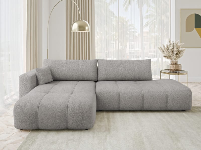 Flo Sovesofa med sjeselong 4-seter - Hvit - Møbler - Sofaer - Sovesofaer - Langsgående sovesofa