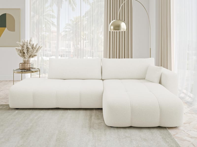 Flo Sovesofa med sjeselong 4-seter - Hvit - Møbler - Sofaer - Sovesofaer - Sovesofa divan