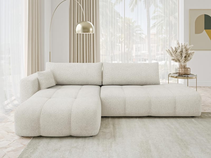 Flo Sovesofa med sjeselong 4-seter - Hvit - Møbler - Sofaer - Sovesofaer - Sovesofa divan