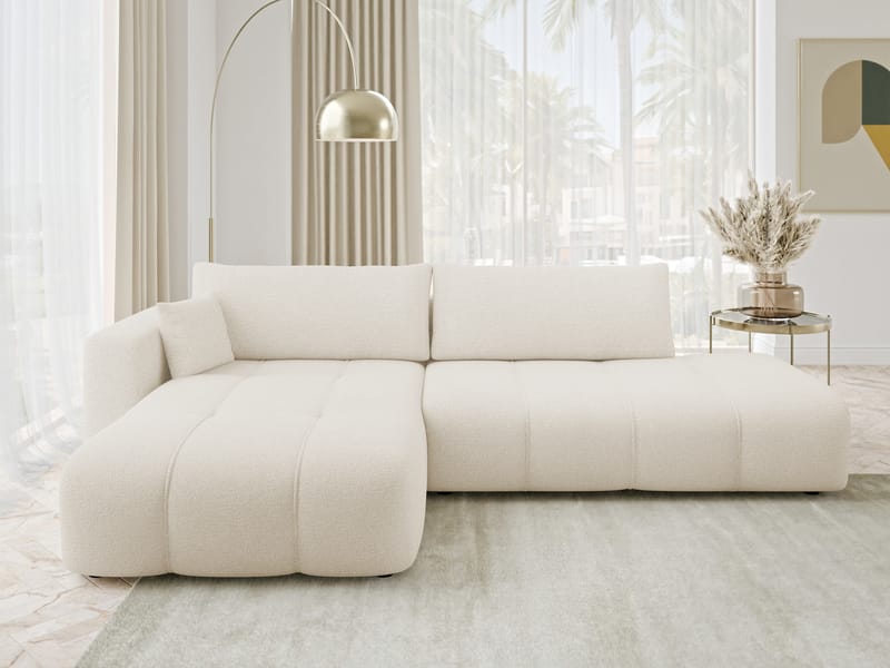 Flo Sovesofa med sjeselong 4-seter - Hvit - Møbler - Sofaer - Sovesofaer - Sovesofa divan