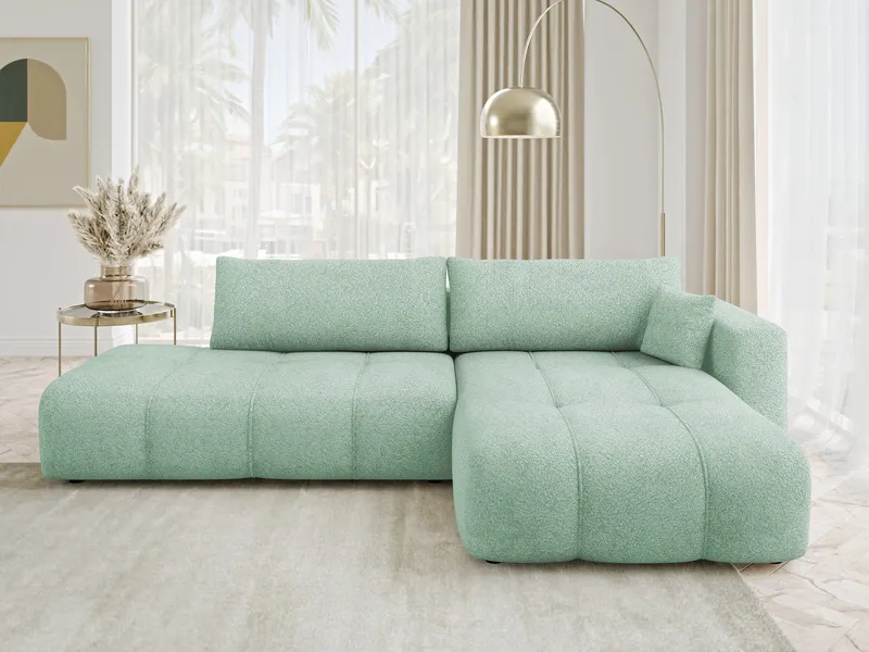 Flo Sovesofa med sjeselong 4-seter - Mintgrønn - Møbler - Sofaer - Sovesofaer - Langsgående sovesofa