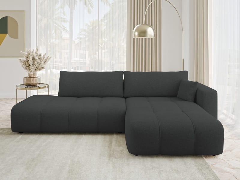 Flo Sovesofa med sjeselong 4-seter - Svart - Møbler - Sofaer - Sovesofaer - Sovesofa divan