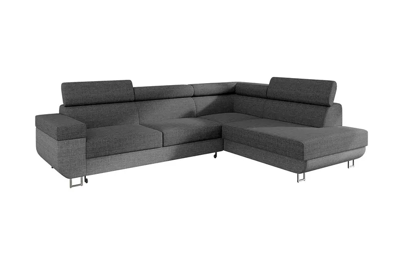 Fonti 3-seters Hjørnesovesofa Høyre - Grå - Møbler - Sofaer - Sovesofaer - Langsgående sovesofa