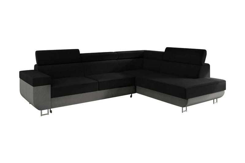 Fonti Sovesofa m. Sjeselong 3-seters L-formet - Grå - Møbler - Sofaer - Sovesofaer - Langsgående sovesofa