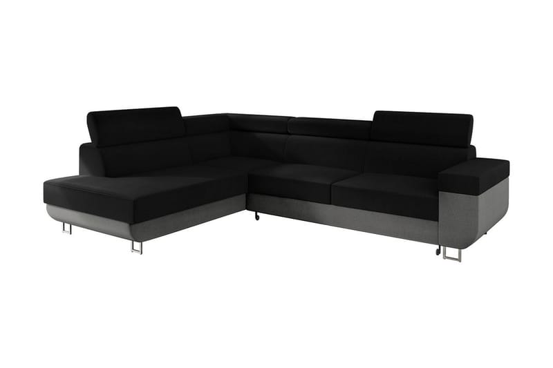 Fonti Sovesofa m. Sjeselong 3-seters L-formet - Grå - Møbler - Sofaer - Sovesofaer - Langsgående sovesofa