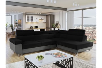 Fonti Sovesofa m. Sjeselong 3-seters L-formet - Grå - Møbler - Sofaer - Sovesofaer - Langsgående sovesofa