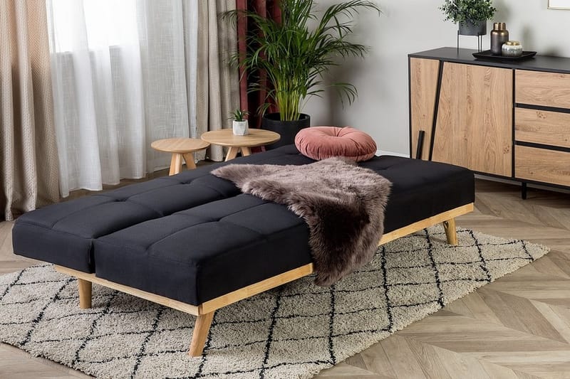Froya Divansovesofa 183 cm - Svart - Møbler - Sofaer - Sovesofaer - Langsgående sovesofa