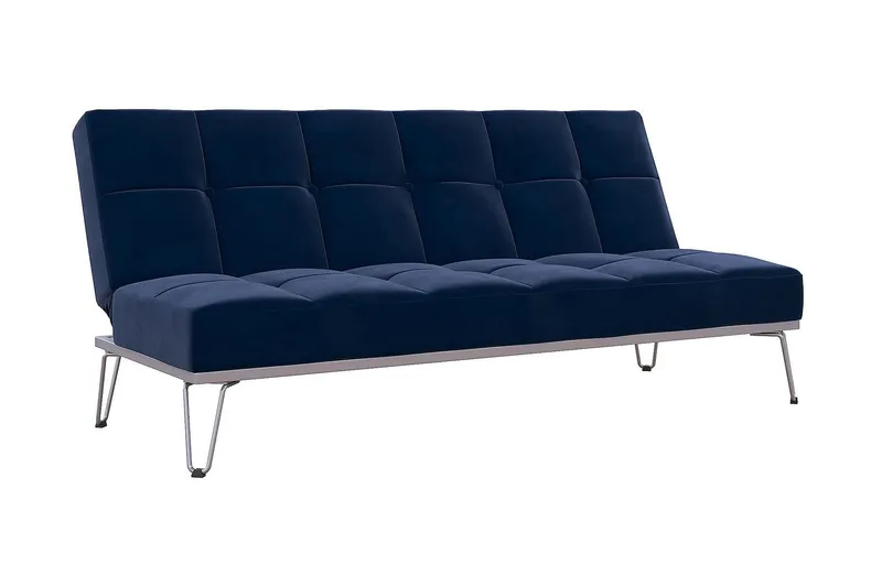 Elle Futon Fløyel/Blå - Novogratz - Møbler - Sofaer - Sovesofaer - Futon - Futon sofa