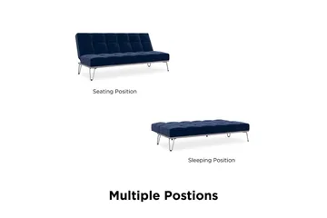 Elle Futon Fløyel/Blå - Novogratz - Møbler - Sofaer - Sovesofaer - Futon - Futon sofa
