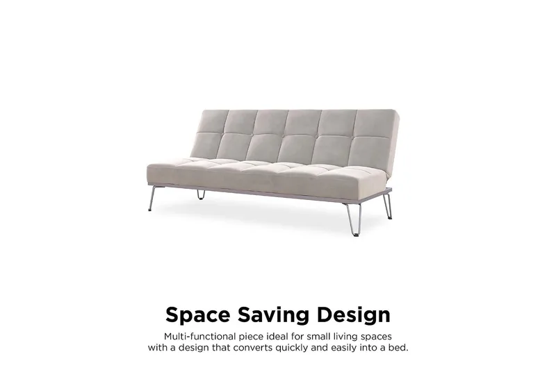 Elle Futon Fløyel/Grå - Novogratz - Møbler - Sofaer - Sovesofaer - Futon - Futon sofa