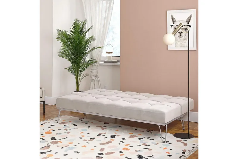 Elle Futon Fløyel/Grå - Novogratz - Møbler - Sofaer - Sovesofaer - Futon - Futon sofa