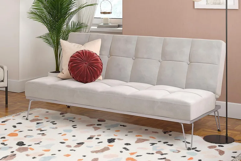 Elle Futon Fløyel/Grå - Novogratz - Møbler - Sofaer - Sovesofaer - Futon - Futon sofa