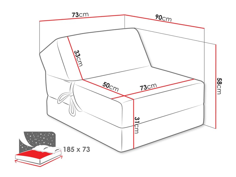 sofa Kevin Poso 03 - Møbler - Sofaer - Sovesofaer - Futon - Futon lenestol