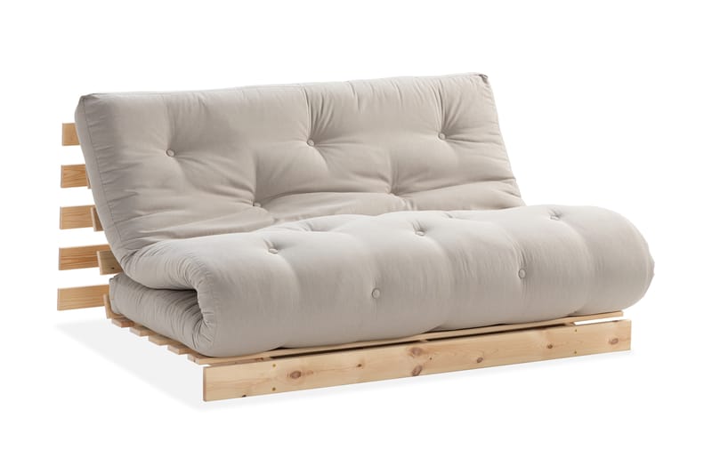 Sovesofa Roots Raw Beige/Tre/Natur - Futon sofa