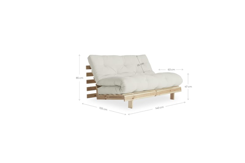 Sovesofa Roots Raw Nature/Tre/Natur - Karup Design - Futon sofa