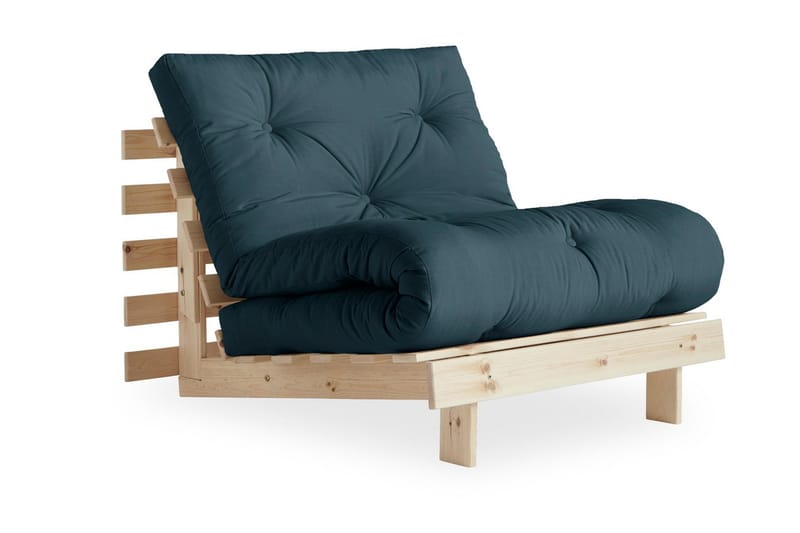 Sovesofa Roots Raw Petrolblå/Tre/Natur - Karup Design - Lenestoler - Futon lenestol