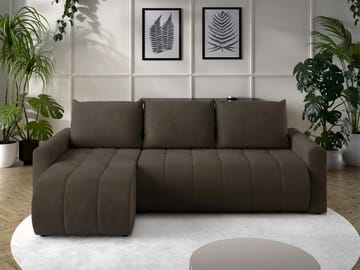 Fynrican 3-seters sovesofa med divan - Polo 877 (mørk brun) - Møbler - Sofaer - Sovesofaer - Sovesofa divan