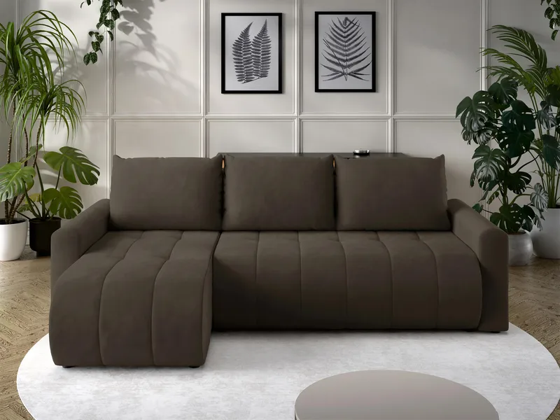 Fynrican 3-seters sovesofa med divan - Polo 877 (mørk brun) - Møbler - Sofaer - Sovesofaer - Sovesofa divan