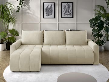 Fynrican 3-seters sovesofa med divan - Polo 872 (beige) - Møbler - Sofaer - Sovesofaer - Hjørnesovesofa