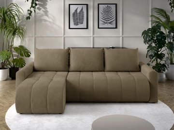 Fynrican 3-seters sovesofa med divan - Polo 875 (brun) - Møbler - Sofaer - Sovesofaer - Hjørnesovesofa