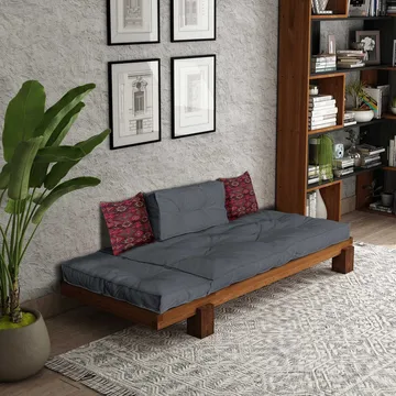 Fynros 2-seters Sovesofa - Grå/Natur - Møbler - Sofaer - Sovesofaer - 2 seters sovesofa