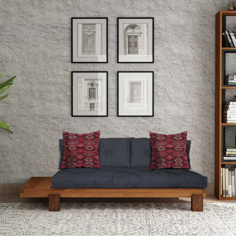 Fynros 2-seters Sovesofa - Natur/Marineblå - Møbler - Sofaer - Sovesofaer - 2 seters sovesofa