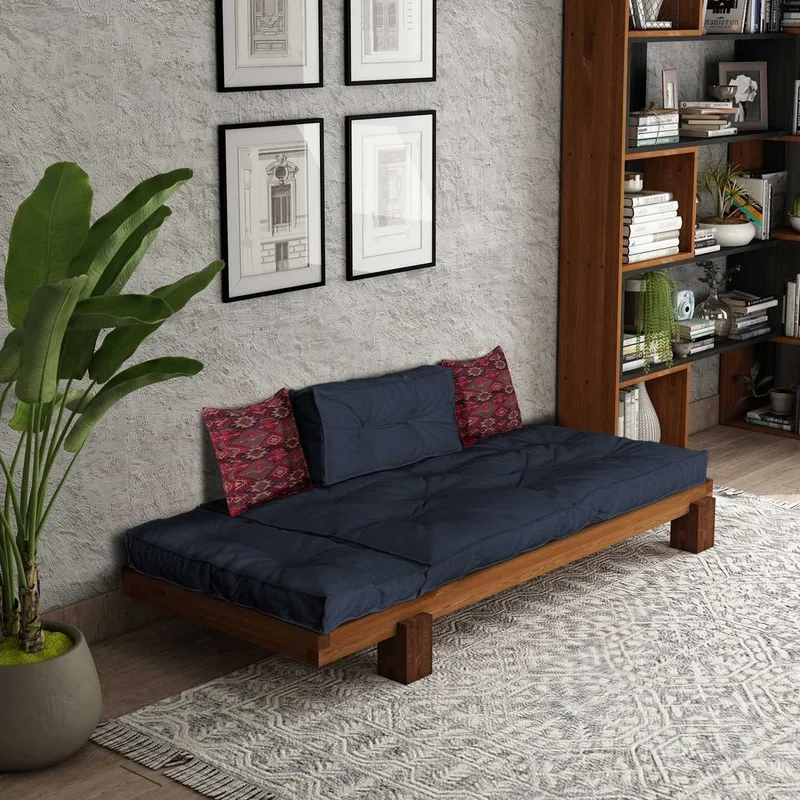 Fynros 2-seters Sovesofa - Natur/Marineblå - Møbler - Sofaer - Sovesofaer - 2 seters sovesofa