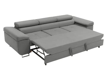 Gabina 3-seter Sovesofa med Justerbare Nakkestøtter i Stoff - Grå - Møbler - Sofaer - Sovesofaer - 3 seters sovesofa