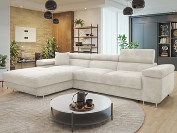 Gabina 3-seters sovesofa med divan - beige - Møbler - Sofaer - Sovesofaer - Sovesofa divan