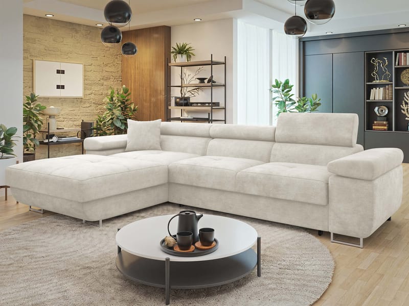 Gabina 3-seters sovesofa med divan - beige - Møbler - Sofaer - Sovesofaer - Sovesofa divan