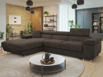 Gabina 3-seters sovesofa med divan - brun - Møbler - Sofaer - Sovesofaer - Hjørnesovesofa